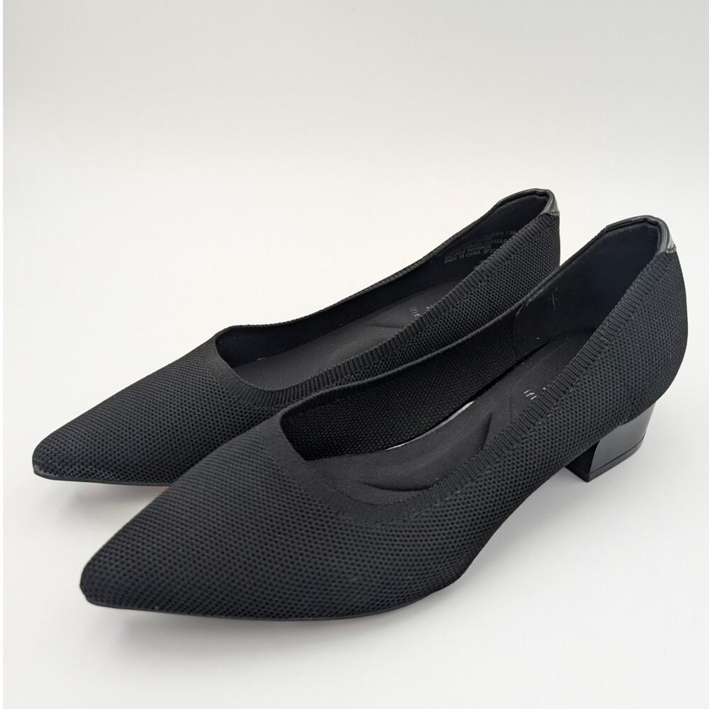 Anne Klein Black Suede Kitten Heels